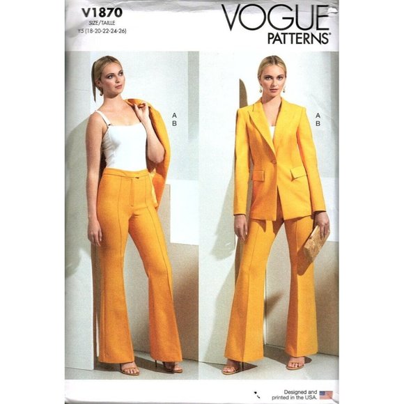 Vogue V1870 Womens Jacket and Pants Uncut Sewing Pattern New Size 18 to 26 - Picture 1 of 2
